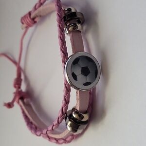 Soccer pink bracelet